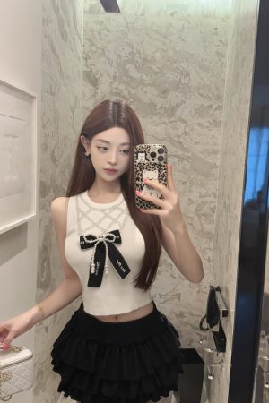 Yuan Ying Style Heavy-Duty Ice Silk Knitted Vest - Trendy Korean Style Top for Effortless Layering